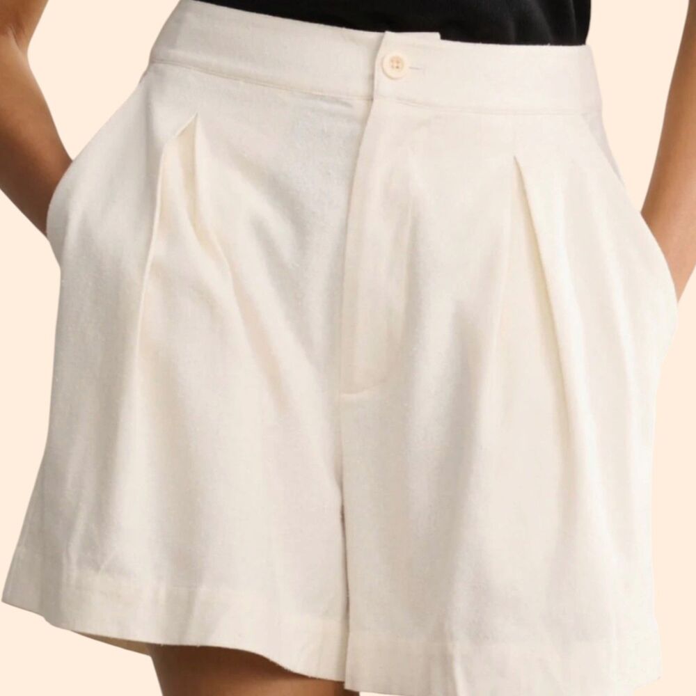 Jenni Kayne Pleated Shorts Ivory